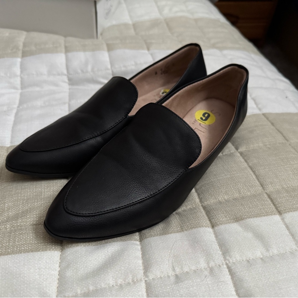 Naturalizer Soul Black Leather Slip On Shoes Loafer